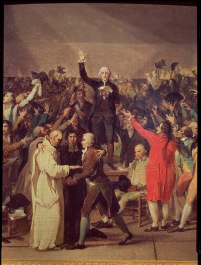 The Tennis Court Oath, Detail of the Group Surrounding Bailly by Jacques Louis David